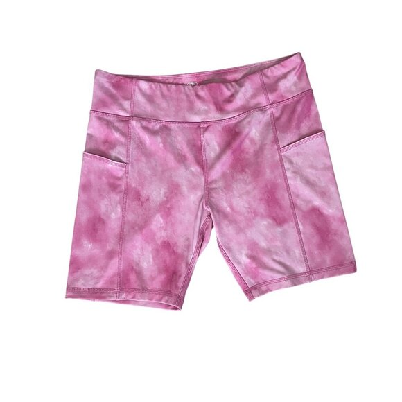 Athletic Works Girl's Spandex Shorts With Pockets Pink Tie Dye , Size XL - Picture 1 of 5
